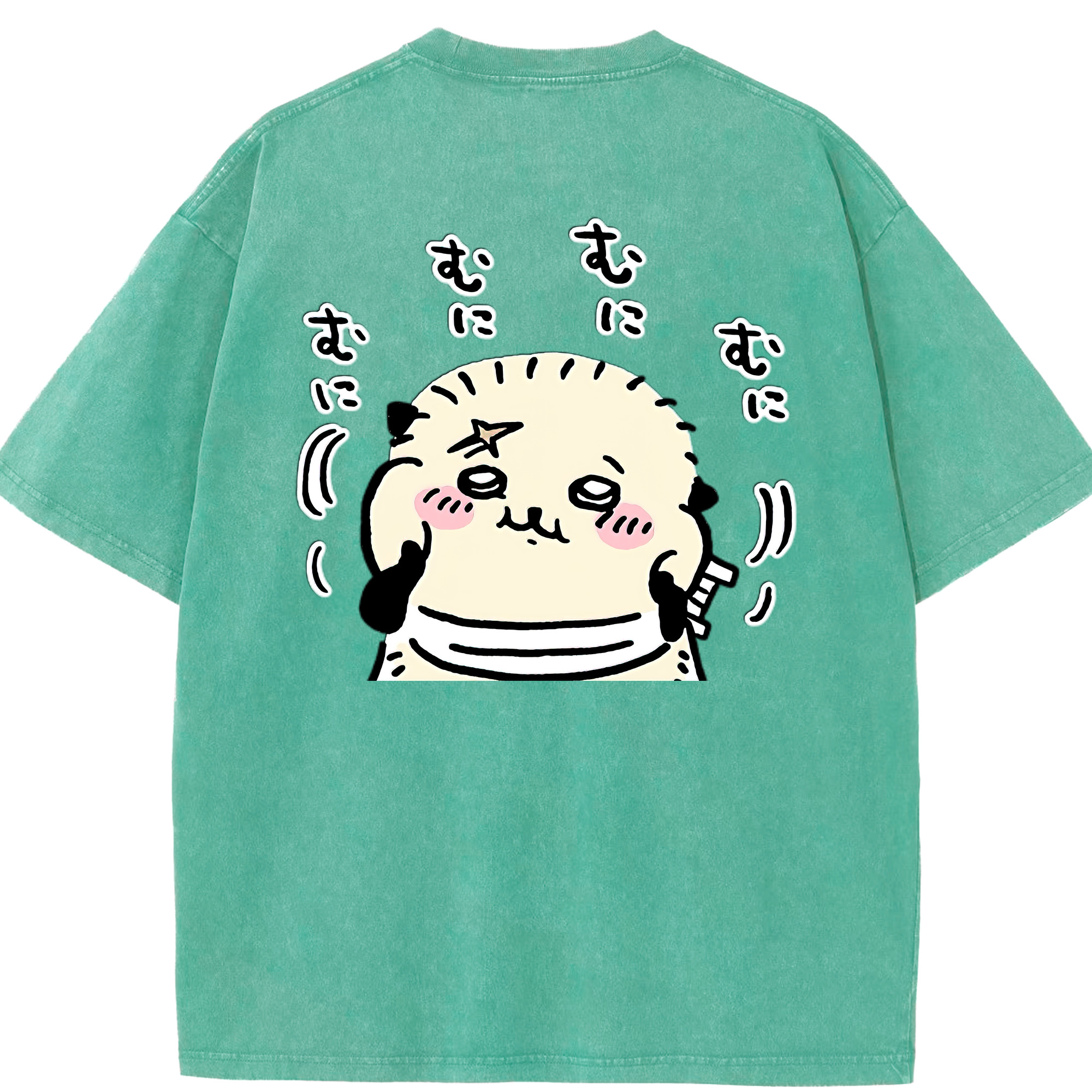 （画像用） ちいかわ ラッコ Chii-kawa Sea otter 綿100% ヴィンテージ風 半袖Tシャツ（背面プリント）